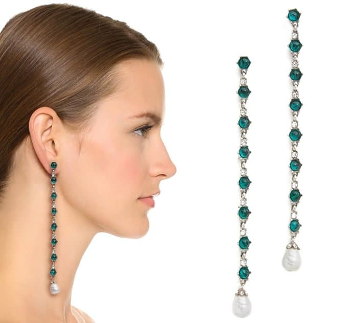 Ben-Amun Imitation Pearl Drop Duster Earrings