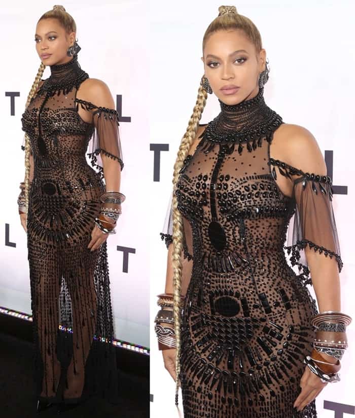 Beyoncé arrives at the Tidal X benefit show for the Robin Hood Foundation