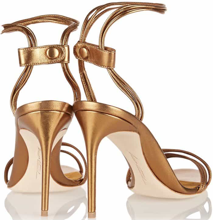 Brian Atwood 'Alexis' Metallic Leather Almond-Toe Sandals