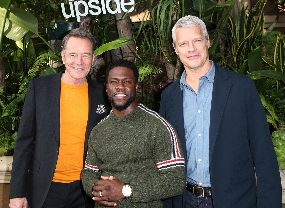Kevin Hart looks short next to Bryan Cranston and Neil Burger