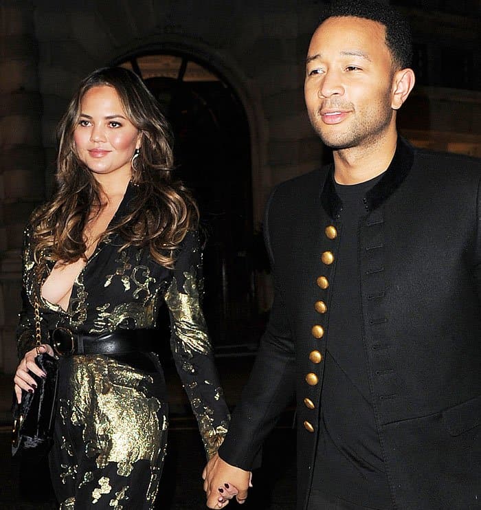 Chrissy enjoys a date night in London with her husband John Legend