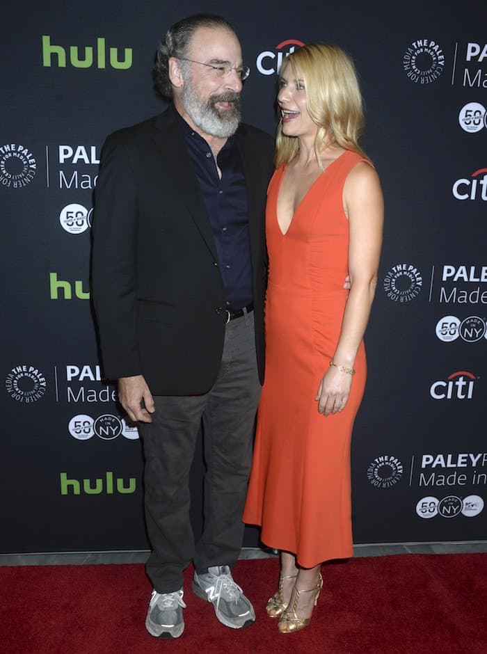Claire Danes poses with her co-star Mandy Patinkin at the PaleyFest New York 2016 'Homeland' screening and panel discussion