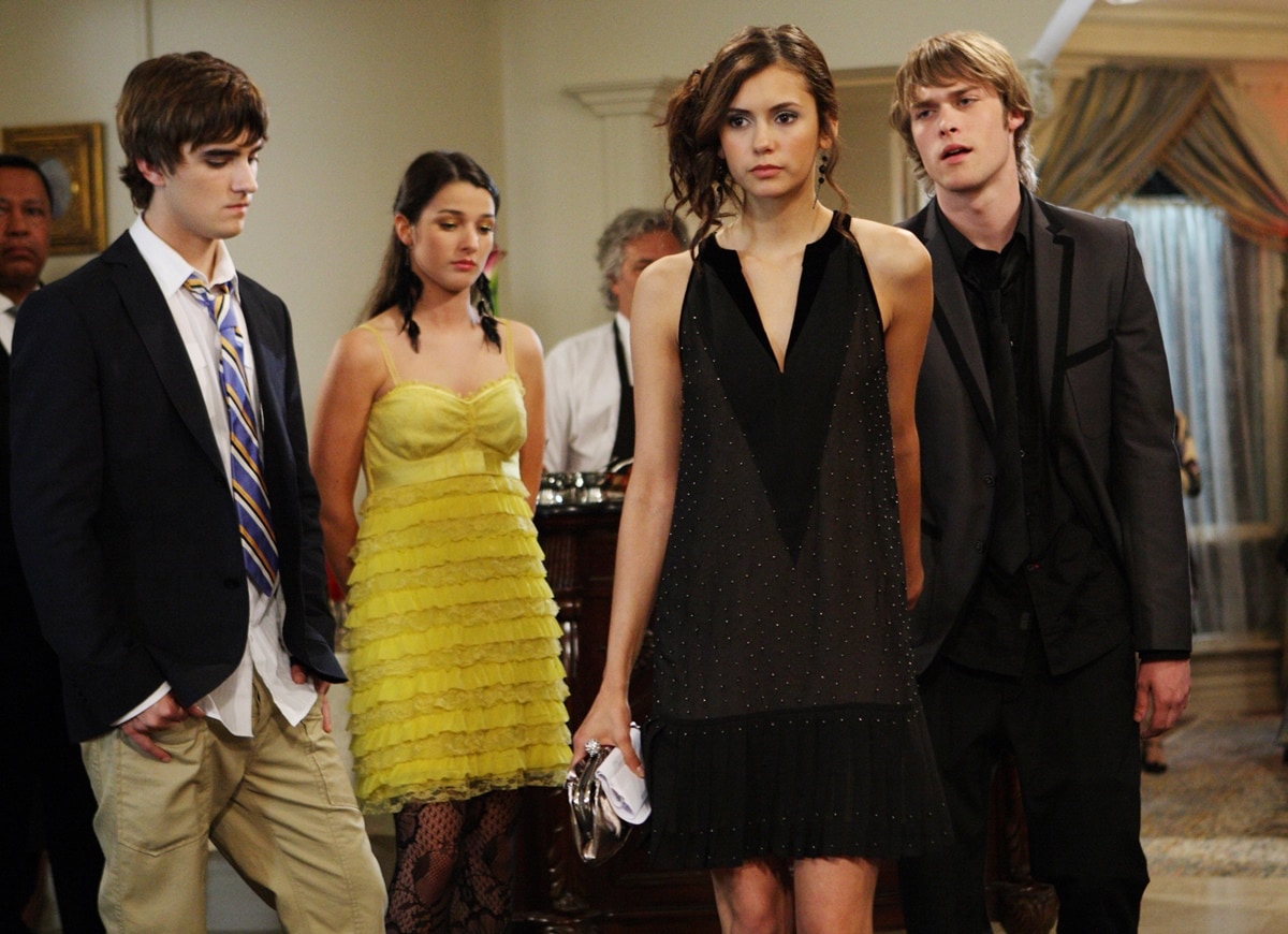 Nina Dobrev played Mia Jones, Jamie Johnston played Peter Stone, Annie Clark played Fiona Coyne, and Landon Liboiron played Declan Coyne on the Canadian teen drama television series "Degrassi: The Next Generation"