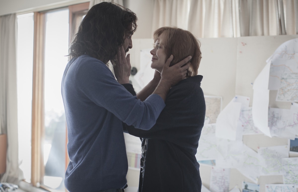 Dev Patel as Saroo Brierley and Nicole Kidman as Sue Brierley in the 2016 Australian biographical drama film Lion