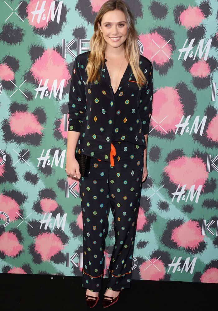 Elizabeth Olsen effortlessly elevated loungewear to haute couture at the H&M x Kenzo launch show
