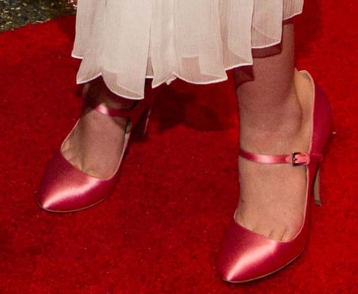 Elle Fanning shows off her feet in pink Mary Janes for the screening of "20th Century Women" at the Mill Valley Film Festival