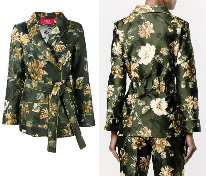 For Restless Sleepers Floral Pattern Wrap Blazer
