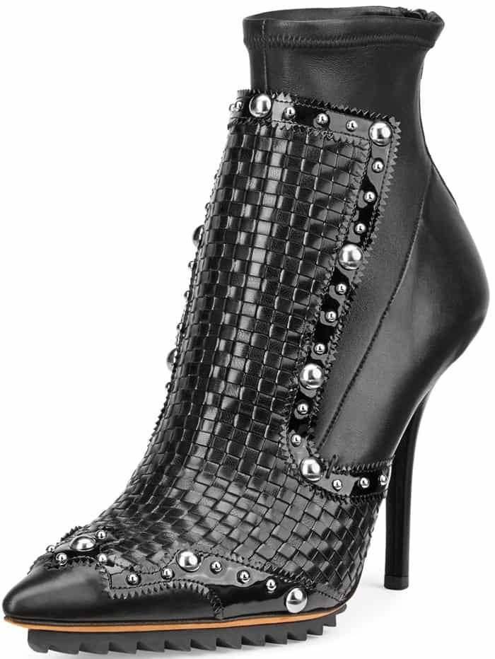 Givenchy "Iron" Studded Pointy Toe Booties