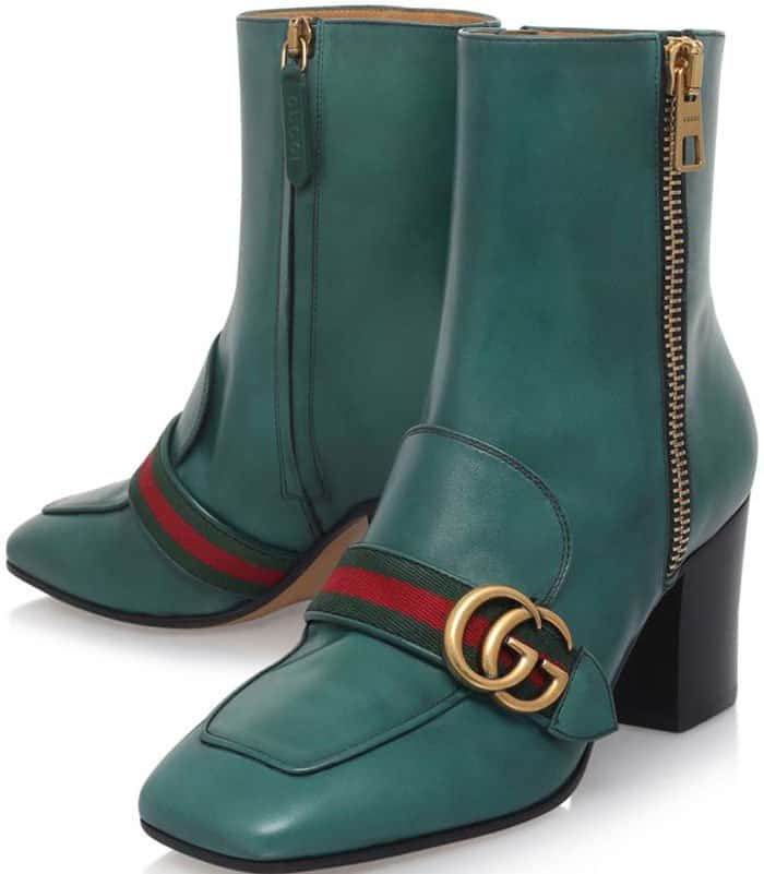 Gucci Green Leather Boots