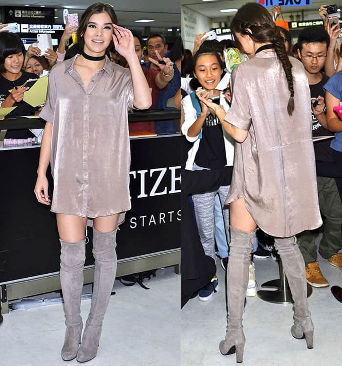 Hailee Steinfeld in Meshki shirt dress