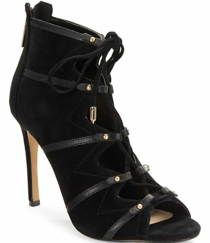 Karl Lagerfeld Paris "Caine" Lace-Up Suede Booties