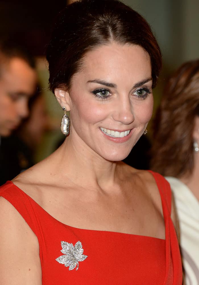 Kate Middleton, Duchess of Cambridge, attends a reception attended by leaders in British Columbia, Canada, on September 27, 2016