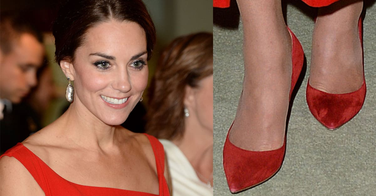 Kate Middleton in Red Gianvito Rossi Pumps for Canada Dinner