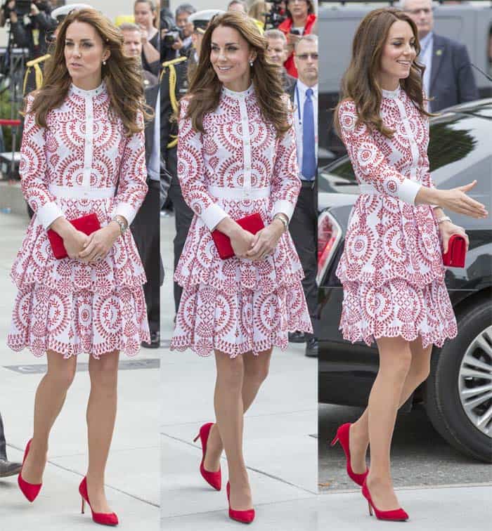 Kate Middleton's Alexander McQueen dress paired with Russell & Bromley "Pinpoint" pumps