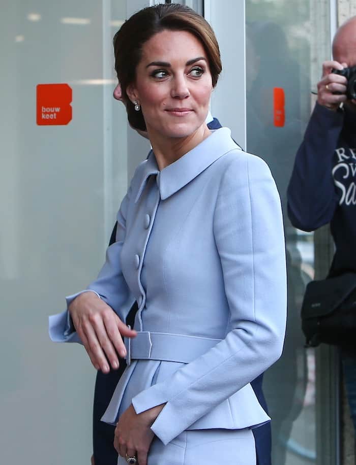 Kate Middleton arriving in the Netherlands to start her first solo trip abroad