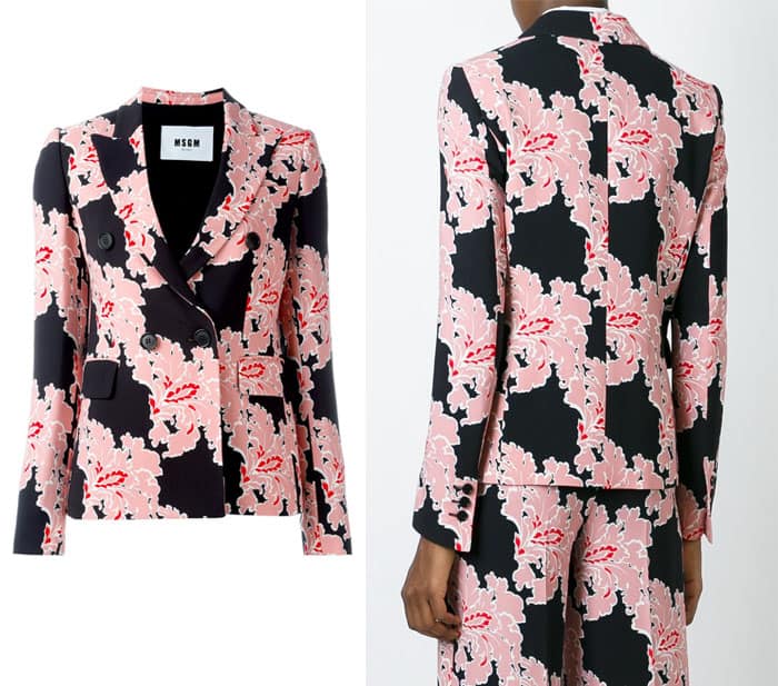 MSGM Floral Print Blazer