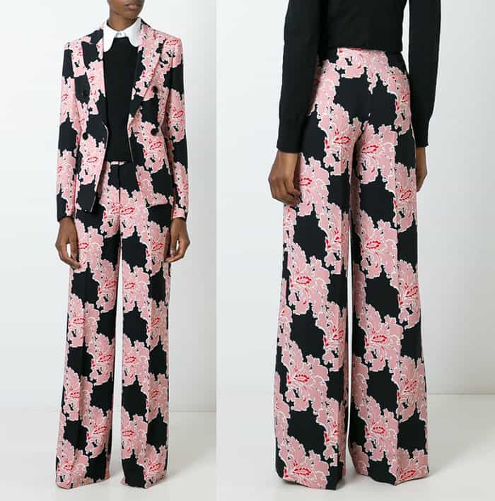 MSGM Floral Print Palazzo Pants