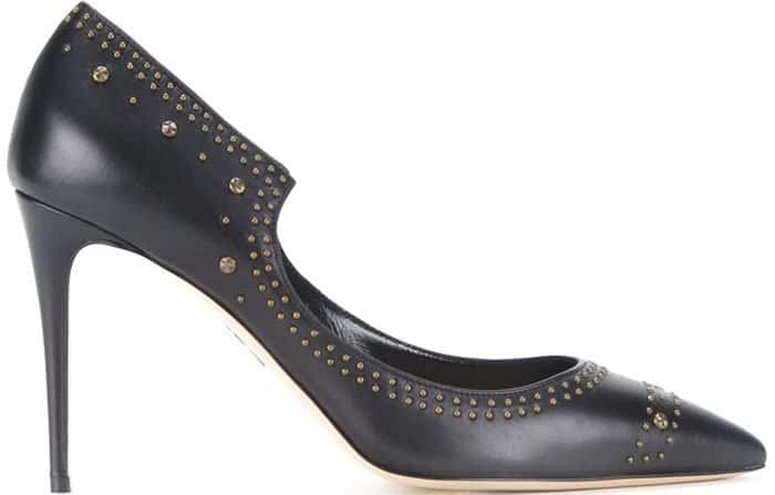 Black Studded Paul Andrew "Manhattan" Pumps