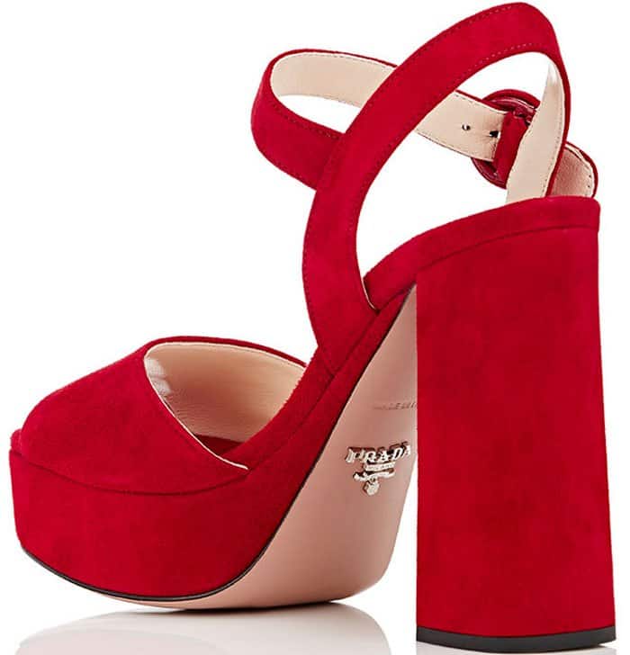Red Prada Ankle-Strap Platform Sandals
