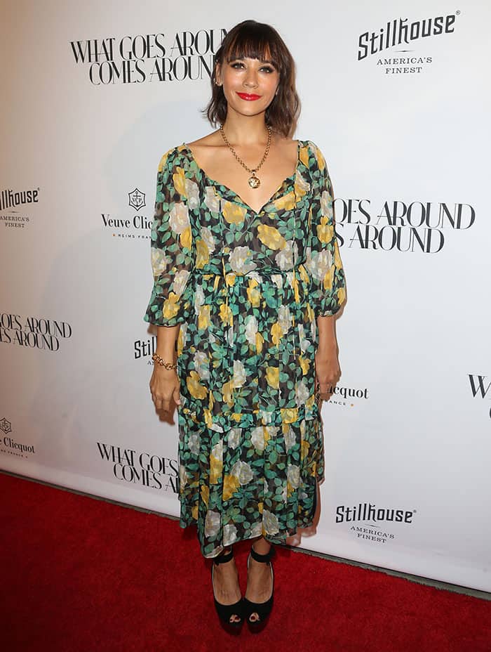 Rashida Jones opted for a floaty floral-printed dress, bringing some fresh, summery vibes to the red carpet