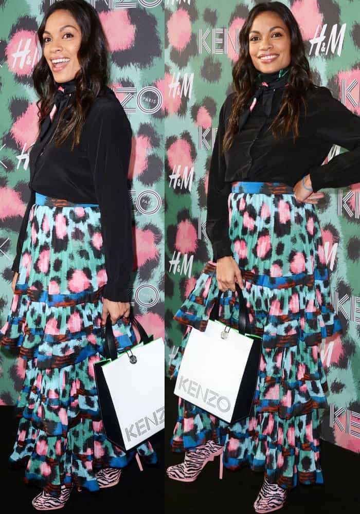 Rosario Dawson at the H&M x Kenzo launch in New York