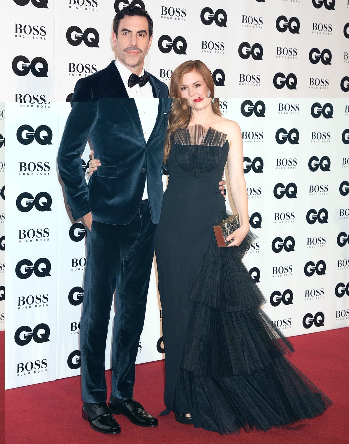 Sacha Baron Cohen, who stands at 6ft 3 (190.5 cm), and Isla Fisher, with a height of 5ft 2 (157.5 cm), attended the GQ Men of the Year Awards