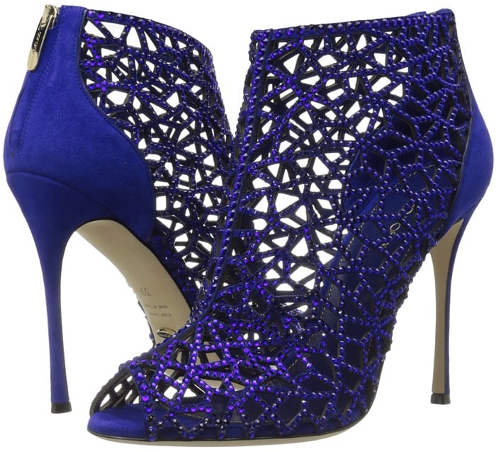 Sergio Rossi Tresor Swarovski Crystal & Suede Booties