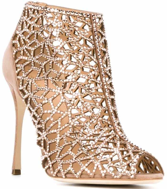 Sergio Rossi Tresor Swarovski Crystal & Suede Booties