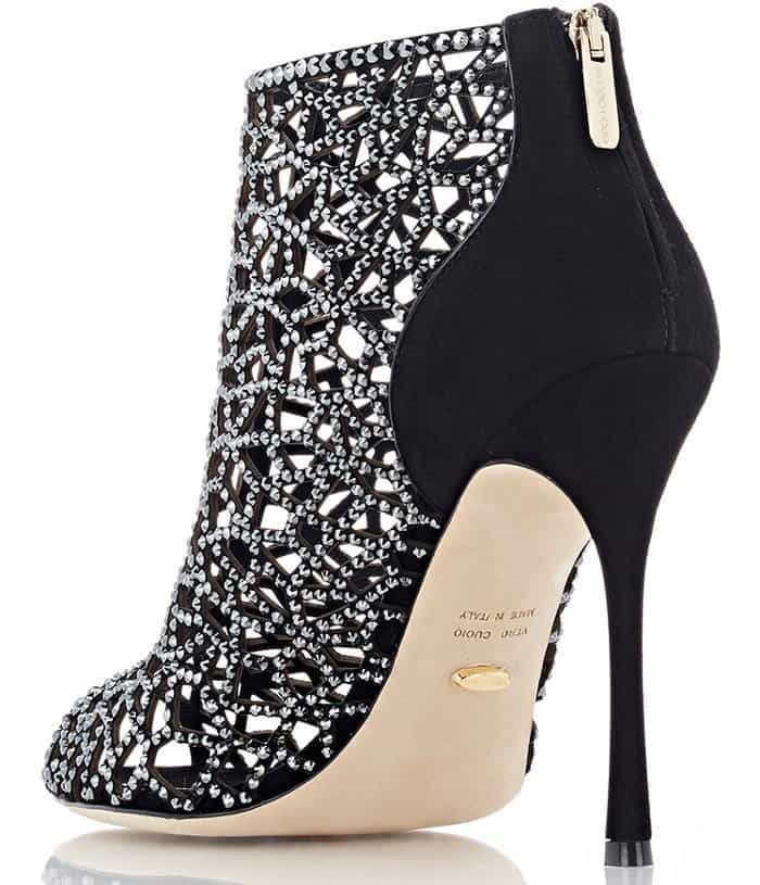 Sergio Rossi Tresor Swarovski Crystal & Suede Booties