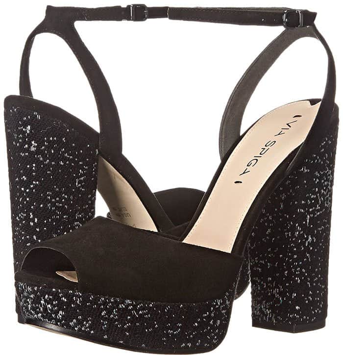 Via Spiga "Varsha" Platform Sandals Glitter