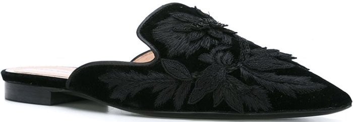 Alberta Ferretti Embroidered Slip-On Mules