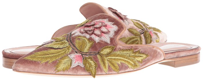 Alberta Ferretti embroidered slip-on mules