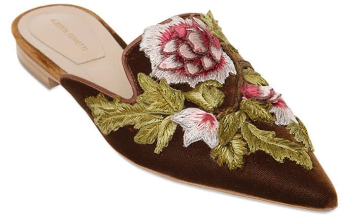 Alberta Ferretti embroidered slip-on mules