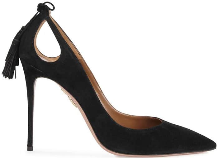 Aquazzura "Forever Marilyn" Suede Tassel Pumps