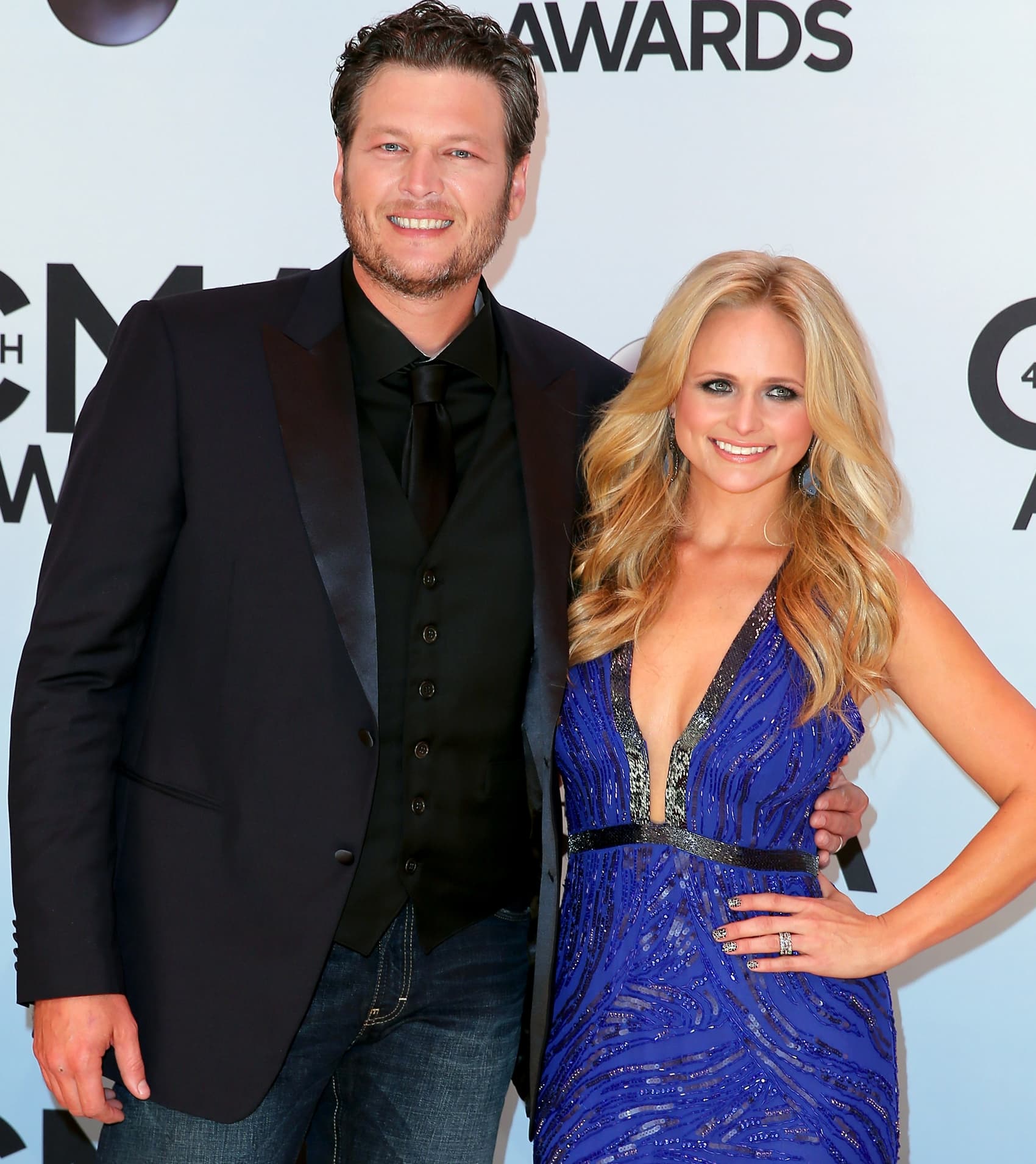 Blake Shelton and Miranda Lambert attend the 47th annual CMA Awards