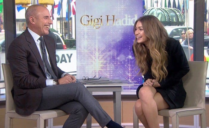 Model Gigi Hadid is seen on the set of the "Today Show" with Matt Lauer on November 2, 2016 in New York City