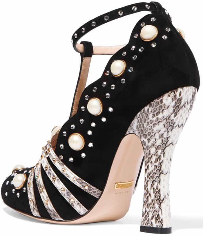 Gucci "Ofelia" Pearl-Embellished Pumps