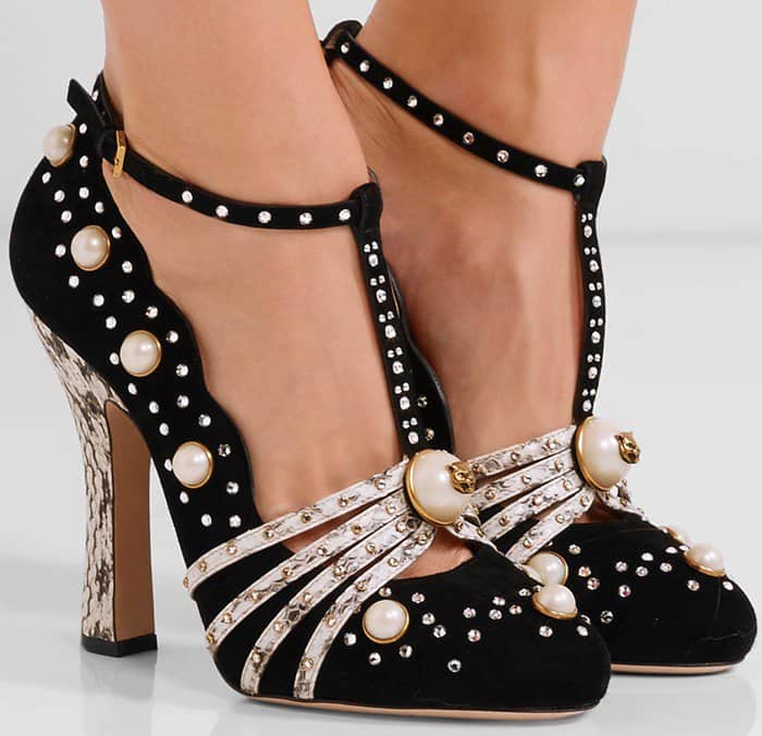 Gucci "Ofelia" Pearl-Embellished Pumps