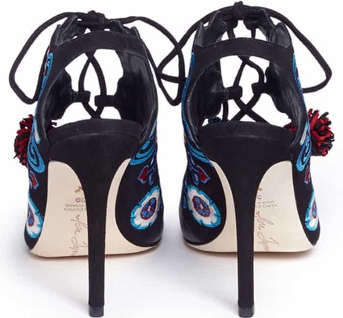 Isa Tapia "Deia" Embroidered Lace-Up Booties