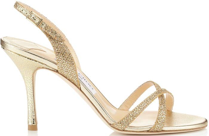 Jimmy Choo "India" Glitter Slingback Sandals