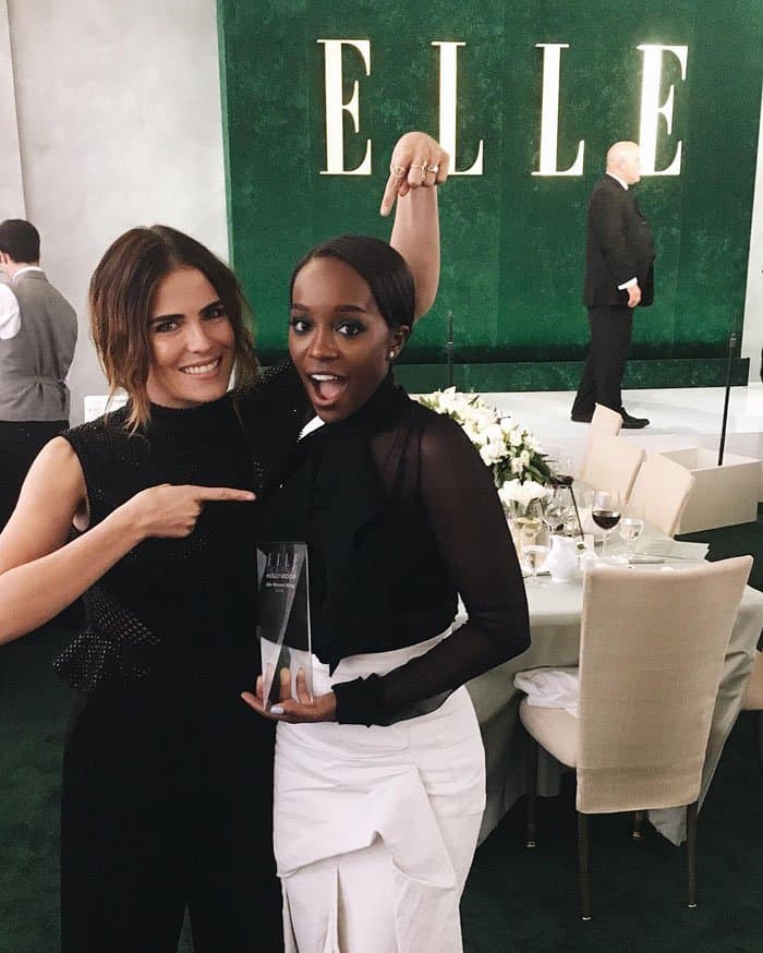 Karla Souza uploads an adorable BFF photo with Aja Naomi King at the ELLE Awards