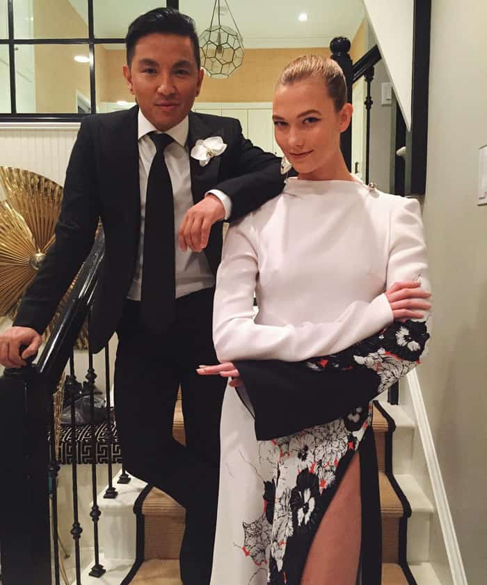 Karlie uploaded a photo of her and Prabal right before their CFDA x Vogue date night