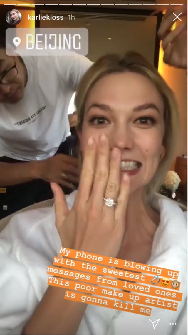Karlie Kloss shows off her enormous engagement ring from Joshua Kushner on Instagram