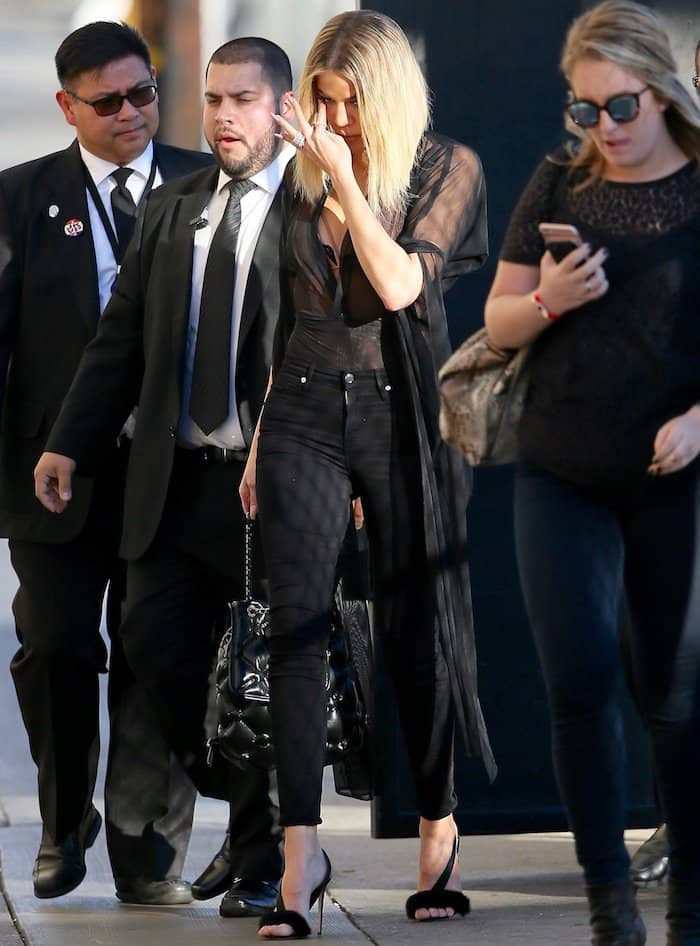 Khloe Kardashian makes her way to ABC Studios for "Jimmy Kimmel Live!"