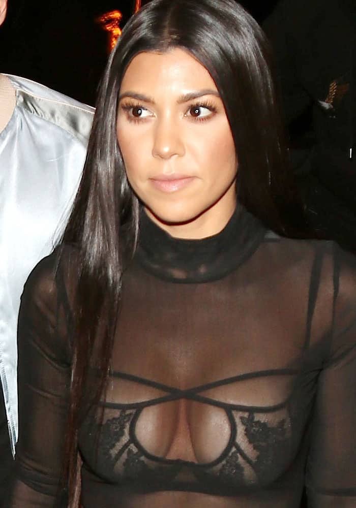 Kourtney Kardashian flaunts cleavage in bra top from Agent Provocateur