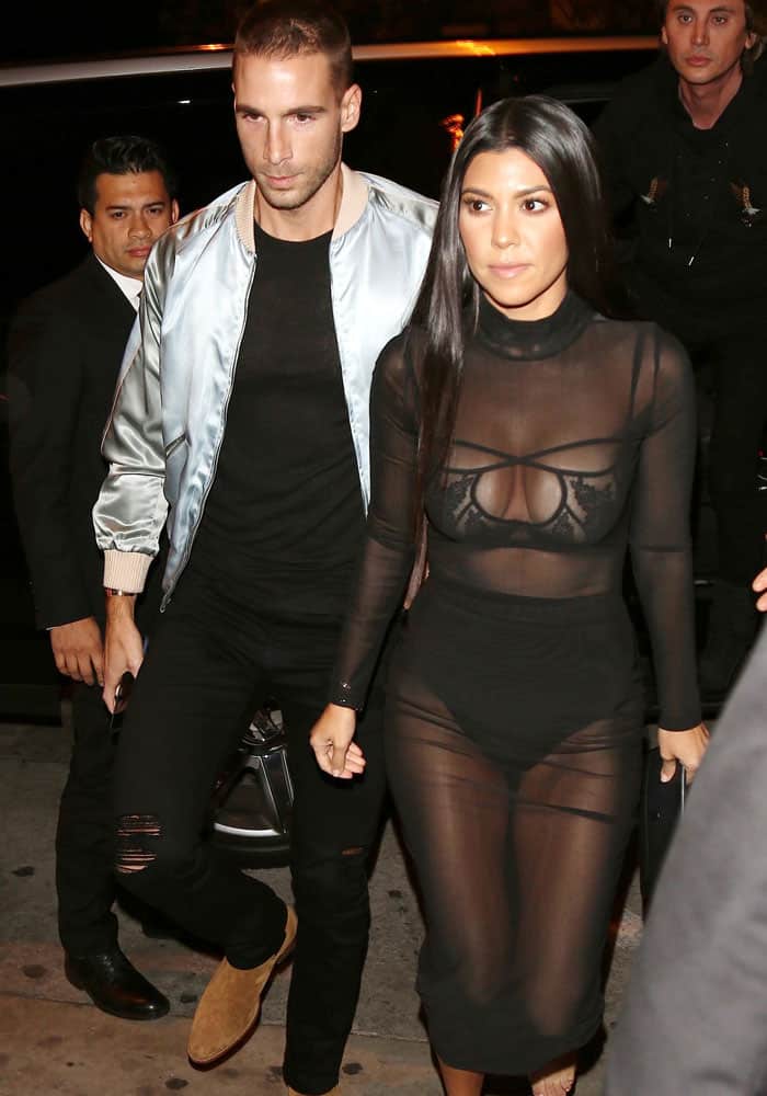 Kourtney pictured arriving at Catch restaurant with her mystery man, Simon Huck