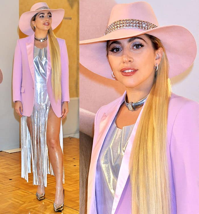 Lady Gaga attends a photocall for her album "Joanne" at The Ritz-Carlton Tokyo in Japan on November 2, 2016