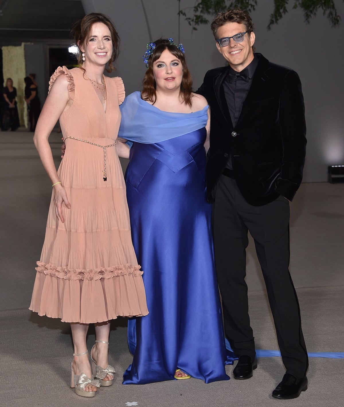 Lauren A. E. Schuker, Lena Dunham, and Jason Blum attend the 2nd Annual Academy Museum Gala at the Academy Museum of Motion Pictures
