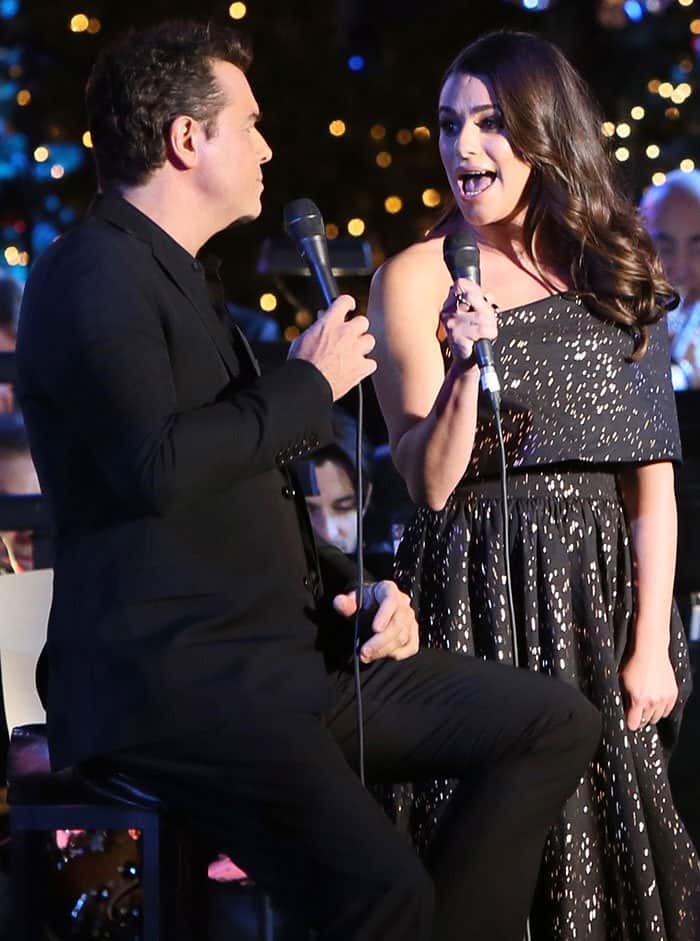 Lea Michele at The Grove Christmas with Seth MacFarlane presented by Citi in Los Angeles on November 13, 2016