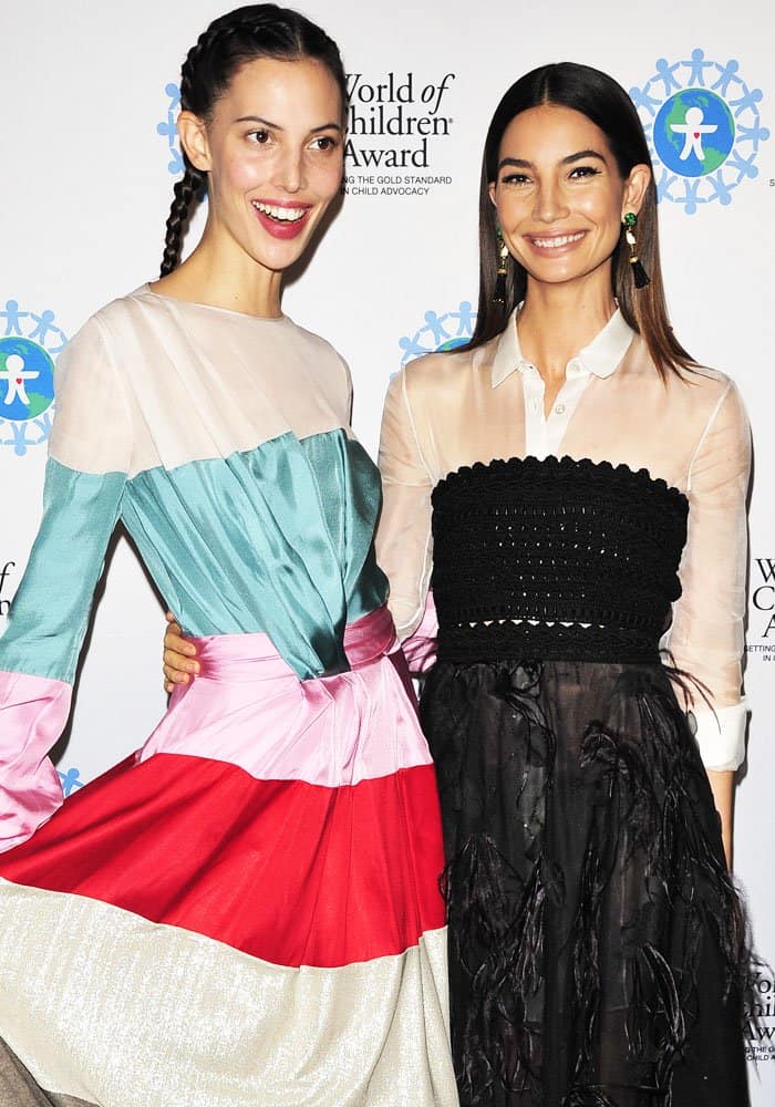 Lily Aldridge poses with her sister and model-on-the-rise, Ruby Aldridge